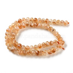 加熱された天然シトリンビーズ連売り  ロンデル  多面カット  8~8.5x5~6mm  穴：1mm  約68~76個/連  14.96~15.35''（38~39センチメートル）&nbsp;G-C259-A19-5x8mm