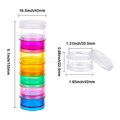 プラスチックピルボックス  薬箱旅行  7コンパートメント  フラットラウンド  カラフル  15.5x4.2cm&nbsp;CON-BC0001-14