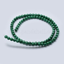 天然石マラカイトビーズ連売り  グレードAB  ラウンド  3mm  穴：0.6mm  約137個/連  15.5インチ（39.5cm）&nbsp;G-F571-27AB1-3mm