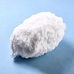 ソフトフェイクファー糸  ツイストコード  手織  ベビーコート用  ベスト  スカーフ  帽子  ホワイト  9~11x0.5mm  38.28ヤード（35m）/ロール  10のロール/袋&nbsp;OCOR-G009-02Q