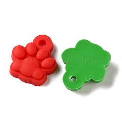 ポリ塩化ビニールのプラスチックチャーム  足のプリントのチャーム  ミックスカラー  17x15x4mm  穴：2mm&nbsp;PL-H001-03