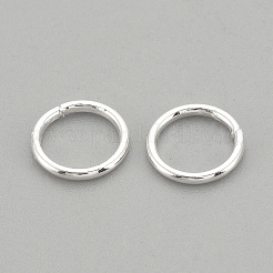 スターリングシルバーのはんだ付けされたクローズド丸カン925個  ラウンド  銀  6x0.7mm  21ゲージ  4mm内径&nbsp;STER-S002-58