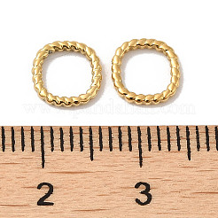 手作業による研磨304ステンレススチールリンクリング  ツイストリングコネクタ  18KGP本金メッキ  7.5x1.5mm  内径：5mm&nbsp;STAS-P335-16G