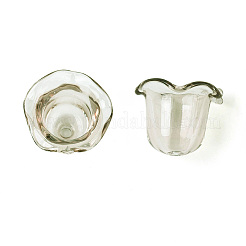 風鈴作り用のアクリルビーズキャップ  マルチ花弁花  キャメル  17.5~19x14~15mm  穴：2mm&nbsp;TACR-TAC0013-01E