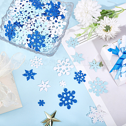 グリッタークリスマススノーフレークEVAフォームステッカー200枚  工芸品やパーティーの装飾用  ミックスカラー  16~50x14~42x1.5~2mm&nbsp;DIY-ME0001-94