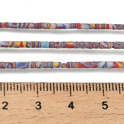 染め合成ターコイズビーズ連売り  コラム  カラフル  2~2.5x2~3mm  穴：0.7mm  約140~143個/連  12.40''~12.60''（31.5~32センチメートル）&nbsp;G-P594-01B-10