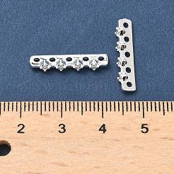真鍮マイクロパヴェクリアキュービックジルコニアスペーサーバー  18KGP本金メッキ  銀色のメッキ  菱形  19.5x4.5x3mm  穴：1.4mm&nbsp;KK-Z139-11S-03