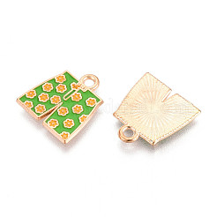 ビーチをテーマにした合金エナメルペンダント  ライトゴールド  服  15x14x1mm  穴：1.8mm&nbsp;ENAM-T022-33L