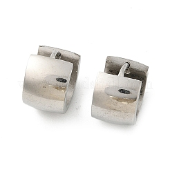 304ステンレススチール研磨効果フープピアス  ステンレス鋼色  13.5x9mm&nbsp;EJEW-M001-29B-P