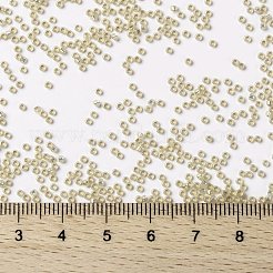 MIYUKIラウンドロカイユビーズ  日本製シードビーズ  （rr2358)シルバーライニングライトハニーオパール  15/0  1.5mm  穴：0.7mm  約27777個/50g&nbsp;SEED-X0056-RR2358