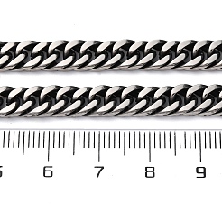 6mm 201 ステンレススチール キューバンリンクチェーンネックレス  ガンメタ色  23.86インチ（60.6cm）&nbsp;NJEW-Q013-14B