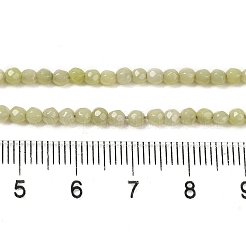 天然石レモンジェイド翡翠ビーズ連売り  多面カット  ラウンド  3mm  穴：0.7mm  約127個/連  14.57''（37センチメートル）&nbsp;G-Z068-B06-01
