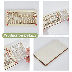 クリスマスをテーマにした長方形の木製マネーホルダー  祭りのお金持ち  モカシン  90x180x11.5mm&nbsp;AJEW-WH20006-282A