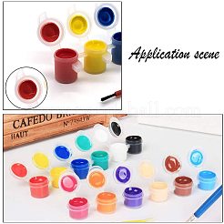 プラスチックペイントポットストリップ  蓋付き5ml 6ポットミニ空のペイントカップ  美術工芸用水彩顔料  透明  17.2x3.3x2.15cm&nbsp;TOOL-PH0017-28