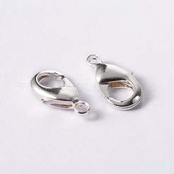 真鍮カニカン  オウムトリガークラスプ  カドミウムフリー＆ニッケルフリー＆鉛フリー  銀  15x8x3mm  穴：2mm&nbsp;KK-903-S-NF