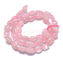 天然マダガスカル ローズクォーツビーズ連売り  タンブルストーン  ナゲット  10~11x7~8x5~6mm  穴：0.8mm  約37個/連  15.75インチ（40cm）&nbsp;X-G-O186-B-09