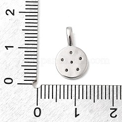 真鍮マイクロパヴェクリアキュービックジルコニアフラットラウンド、スターチャーム付き  プラチナメッキ  14x9x3.5mm  穴：3x1.6mm&nbsp;KK-A277-32P