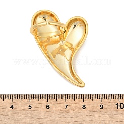 大きなハートの合金製カフ指輪  オープンリング  ゴールドカラー  50.5x32.5mm  内径: 調節可能&nbsp;RJEW-S620-02G