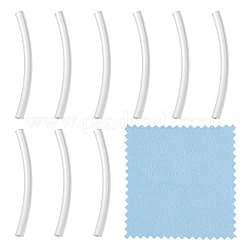 湾曲チューブ10本、スターリングシルバービーズ925個  銀  20x1.5mm  穴：1mm&nbsp;STER-TA0001-43A