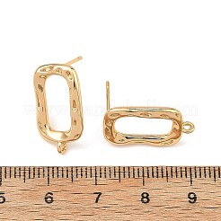 シェグレース 真鍮製イヤリング スタッドピアス金具  長方形  カン付き  カドミウムフリーと鉛フリー＆ニッケルフリー  18KGP本金メッキ  19x11mm  穴：1mm  ピン：12x0.8mm&nbsp;XGRQ6M319-910G