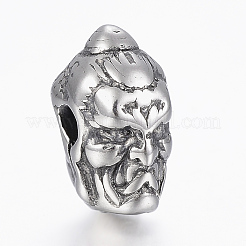 316サージカルステンレスビーズ  仏  アンティークシルバー  14.5x8x9.5mm  穴：2.5mm&nbsp;STAS-G153-63AS