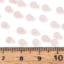 ドローベンチスタイルのガラスシードビーズ  ラウンド  模造キャットアイビーズ  丸い穴  桃パフ  4x3mm  穴：1.4~1.8mm  約7500個/ポンド&nbsp;SEED-N008-11C