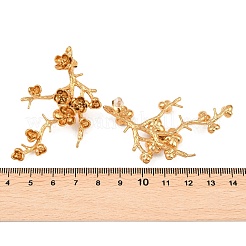 真鍮製スタンドピアス  花  ゴールドカラー  52x44mm&nbsp;EJEW-I324-01G