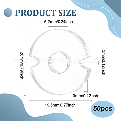 アクリル製帽子ポンポンホルダー50個  フラットラウンド  20x19.5x3mm  穴：6.2mm&nbsp;FIND-BC0005-56A