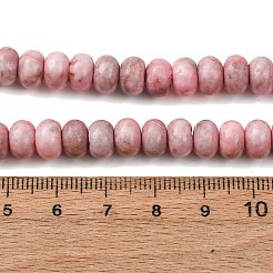 天然ピンクゼブラジャスパービーズ連売り  ロンデル  8x5mm  穴：1.2mm  約70~74個/連  14.76~15.08''（37.5~38.3センチメートル）&nbsp;G-D481-13