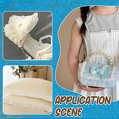 ポリエステルリボン  衣服アクセサリー用  真珠光沢のあるサテン  ホワイト  2-3/8インチ（60mm）&nbsp;DIY-WH0010-92B