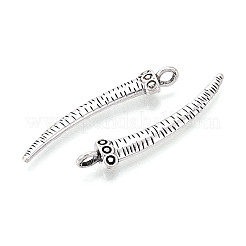 合金のチベット風チャーム  ホーンチャーム  アンティークシルバー  42x8x5mm  穴：3mm&nbsp;TIBEP-T054-12AS