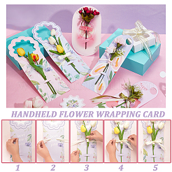 バレンタインデー用の紙製一輪の花のラッピングペーパーカード  DIY工芸品  混合図形  285~430x130~172x0.5mm  穴：3~48mm  2個/スタイル&nbsp;DIY-GA0008-92