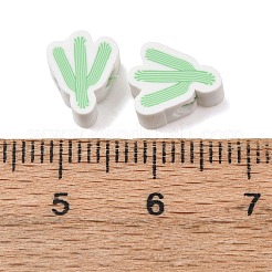 手作り樹脂粘土ビーズ  サボテン  薄緑  9.5~11x8~9.5x4.5mm  穴：1.5~2mm&nbsp;CLAY-P006-05