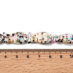 染め合成ターコイズビーズ連売り  魚  ブラック  24x12x7mm  穴：1~1.2mm  約17個/連  14.96''（38センチメートル）&nbsp;GG-CBAAE19-08B
