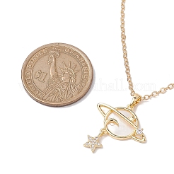 真鍮製ペンダントネックレス  アズキチェーンネックレス  惑星  ゴールドカラー  15.59インチ（39.6cm）&nbsp;X1-NJEW-TA00163