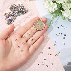 イオンプレーティング（IP）304ステンレス鋼オープン丸カン  虹色  20ゲージ  5x0.8mm  内径：3.4mm  200個/セット&nbsp;STAS-CA0002-21B