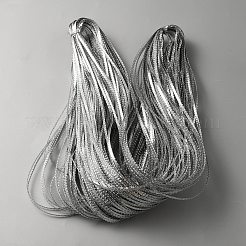 ナイロン編みリボン  洋服アクセサリー  フラット  銀  1/8インチ（3mm）  約109.36ヤード（100m）/バンドル&nbsp;OCOR-WH0078-71B