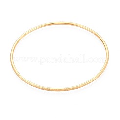 女性用304ステンレススチールプレーンバングル  リング  艶消し  イオンプレーティング（ip）  18KGP本金メッキ  0.2cm  内径：2-3/8インチ（6cm）&nbsp;BJEW-N033-03G