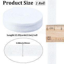 11mコットンヘリンボーンリボン  洋服アクセサリー  ホワイト  1インチ（25mm）&nbsp;OCOR-GF0006-43B-01