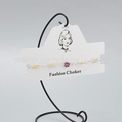 厚紙のネックレスのディスプレイカード  ホワイト  11.3x18.5x0.05cm&nbsp;CDIS-FG0001-43