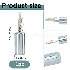 フック付き鉄製ワニ口クリップ1個  ブレーディングディスク用  プラチナ  8x2cm&nbsp;TOOL-FH0001-87B