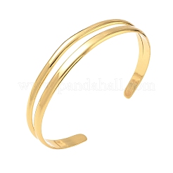 304ステンレススチール中空カフバングル  ゴールドカラー  内径：1.97インチ（5cm）x2.44インチ（6.2cm）&nbsp;SA-CBA46AF-29G