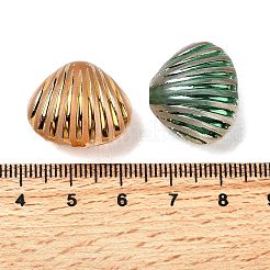 スプレー塗装された不透明なアクリルビーズ  シェル形状  艶消し  ミックスカラー  18x20.5x13mm  穴：2.5mm&nbsp;OACR-H054-17