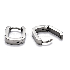 変色しにくい304ステンレススチール製フープピアス  オーバル  ステンレス鋼色  14x11x3mm  ピン：1mm&nbsp;STAS-J033-11A-P
