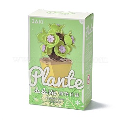 プラスチック多肉植物植物ビルディングブロックDIYおもちゃセット  多肉植物盆栽モデル  ギフトの家の装飾のため  薄緑  70x70x95mm&nbsp;DIY-I077-09