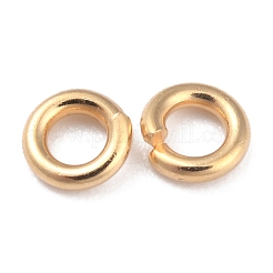 ラックメッキ真鍮オープン丸カン  カドミウムフリー＆鉛フリー  ラウンド  長持ちメッキ  24KGP本金メッキ  4x1mm  18ゲージ  内径：2mm&nbsp;KK-O139-18K-G
