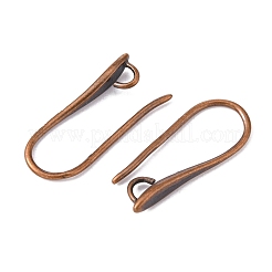 ピアスの設計のための真鍮のピアスフック  耳ワイヤー  水平ループ付き  鉛フリー＆カドミウムフリー  ミックスカラー  20.5x8.5x2.5mm  穴：2mm  ピン：1mm&nbsp;X-KK-M142-02-RS