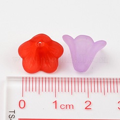 混合色つや消しアクリルビーズ  花  10x13.5mm  穴：1.8mm&nbsp;X-PL692
