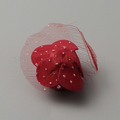 3Dフォームローズオーナメントアクセサリー  模造花  オーガンジーと  暗赤色  43~45x39~45x21.5~22mm&nbsp;DIY-WH0304-623N