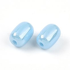 不透明なガラスビーズ  オーバル  ライトスカイブルー  9x6mm  穴：1.5mm  825個/ポンド&nbsp;GLAA-Z012-01J